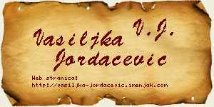 Vasiljka Jordačević vizit kartica